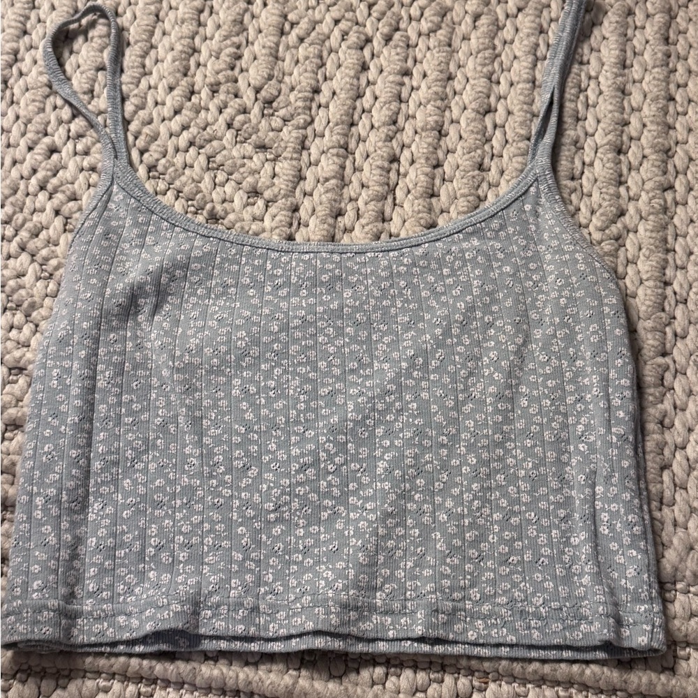 Floral Blue Crop Top